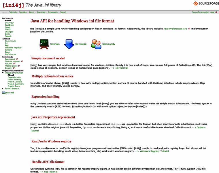 Ini4j.sourceforge.net thumbnail
