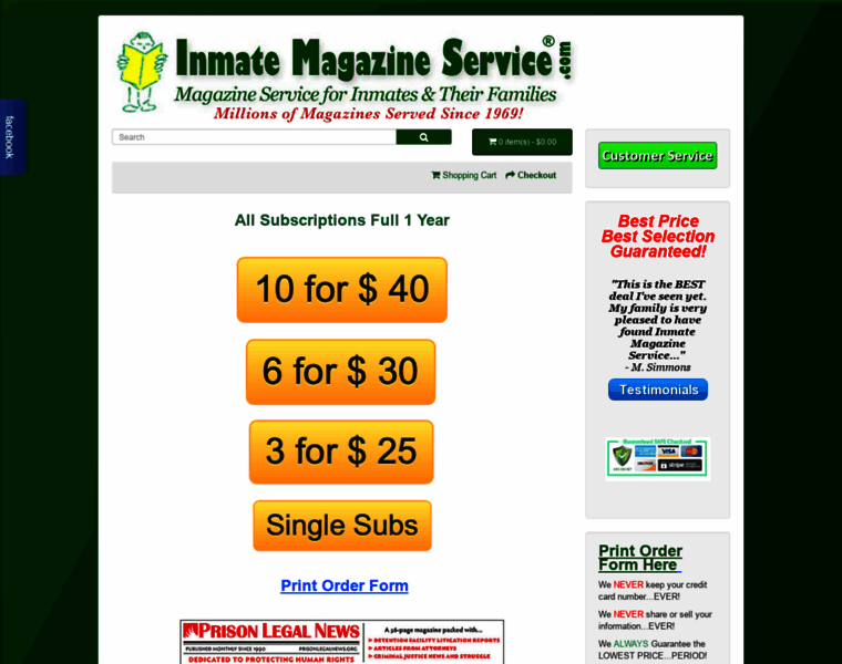 Inmatemagazineservice.com thumbnail