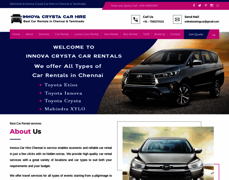 Innovacrystacarhire.in thumbnail