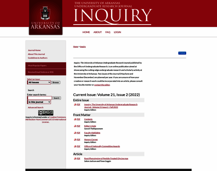 Inquiry.uark.edu thumbnail