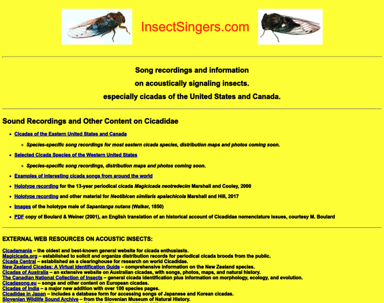 Insectsingers.com thumbnail