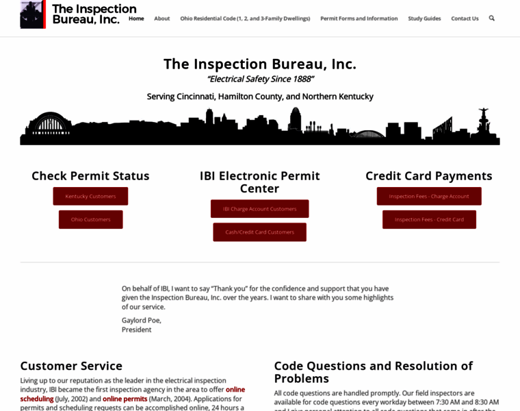 inspectionbureau.com at WI. Electrical Inspections - Cincinnati ...
