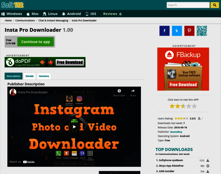 Insta-pro-downloader.soft112.com thumbnail