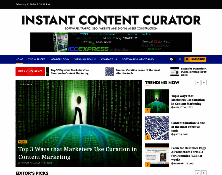 Instantcontentcurator.com thumbnail