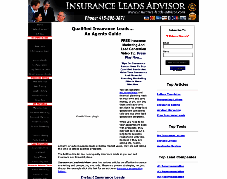 Insurance-leads-advisor.com thumbnail