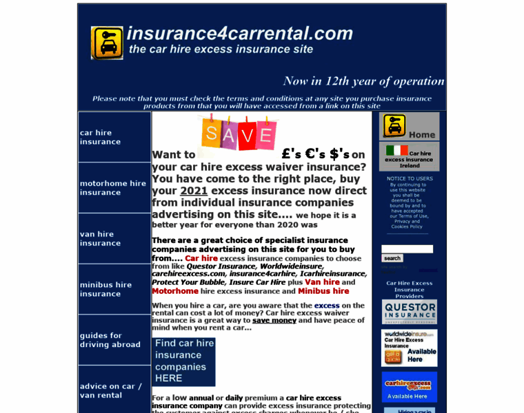 Insurance4carrental.com thumbnail