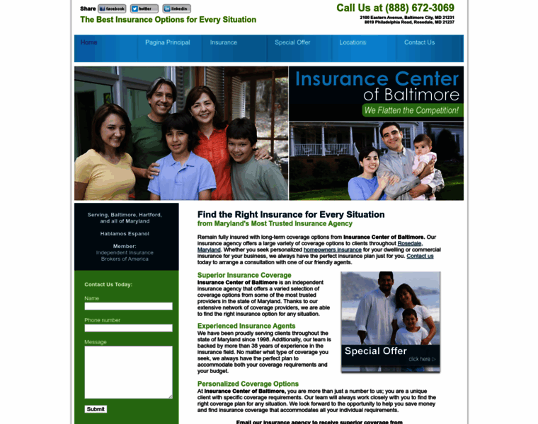 Insurancecenterbaltimore.com thumbnail