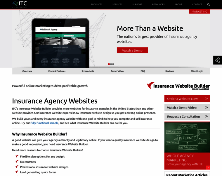 Insurancewebsitebuilder.com thumbnail