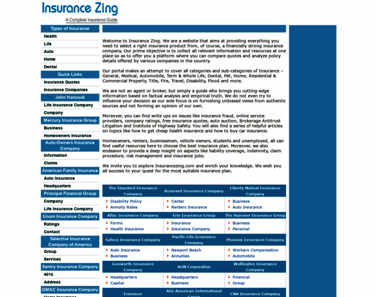 Insurancezing.com thumbnail