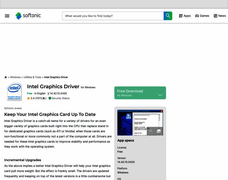 Intel-graphics-driver-xp.en.softonic.com thumbnail