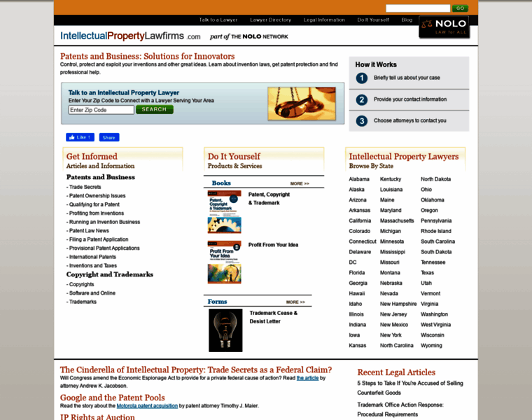 Intellectualpropertylawfirms.com thumbnail