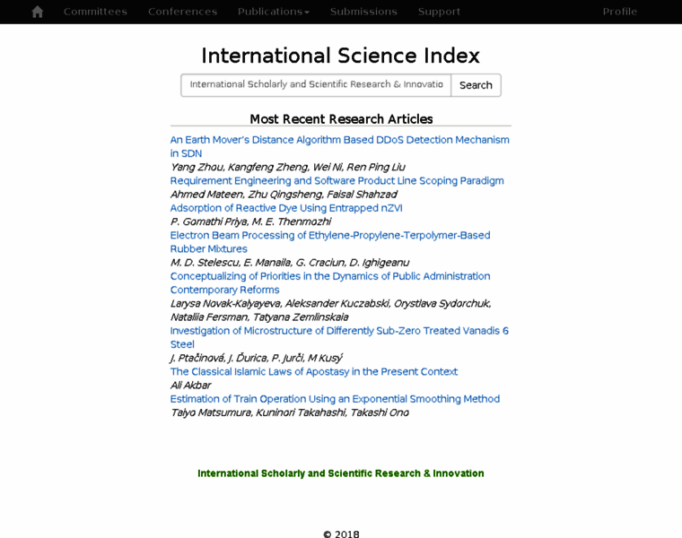 Internationalscienceindex.org thumbnail