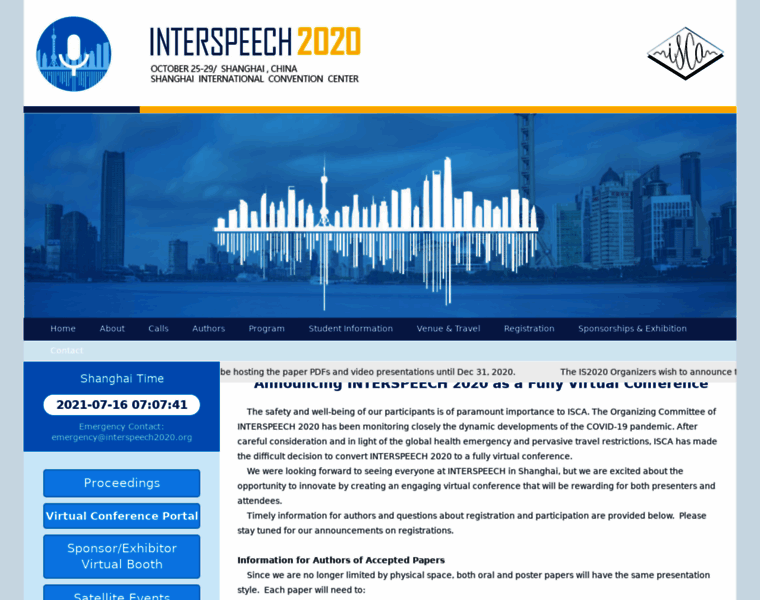 Interspeech2020.org thumbnail
