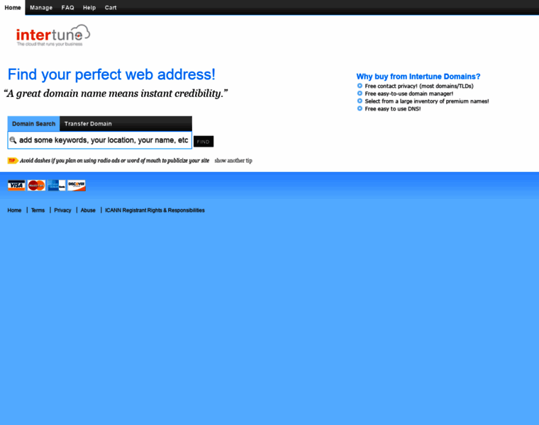 Intertunedomains.com thumbnail