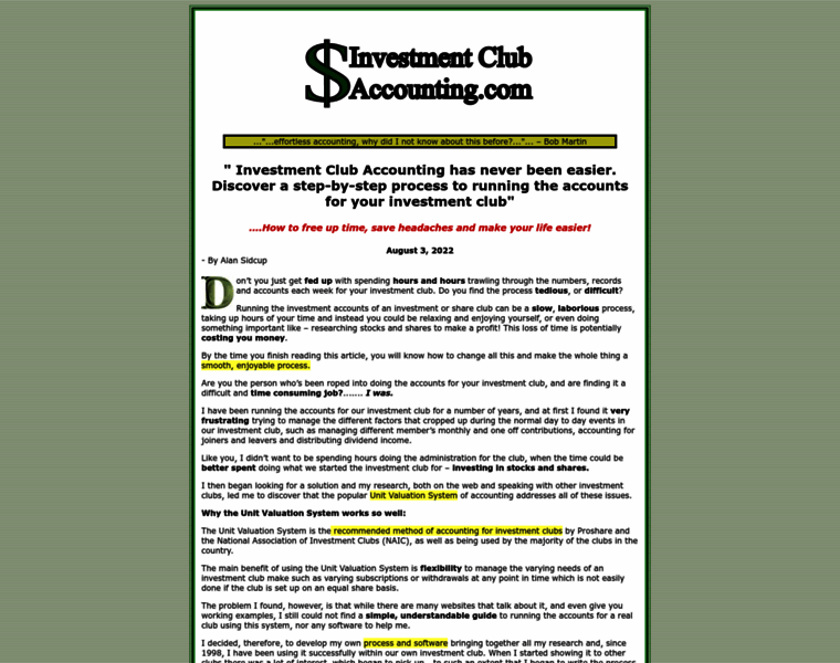 Investmentclubaccounting.com thumbnail