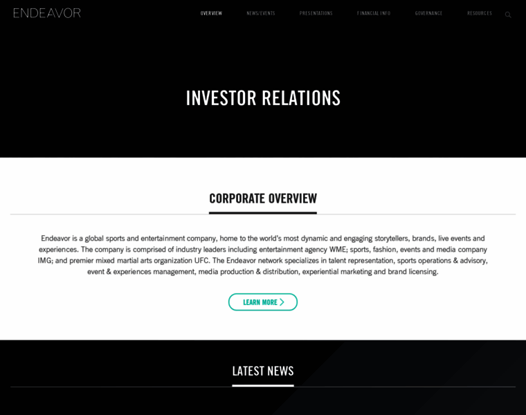 Investor.endeavorco.com thumbnail