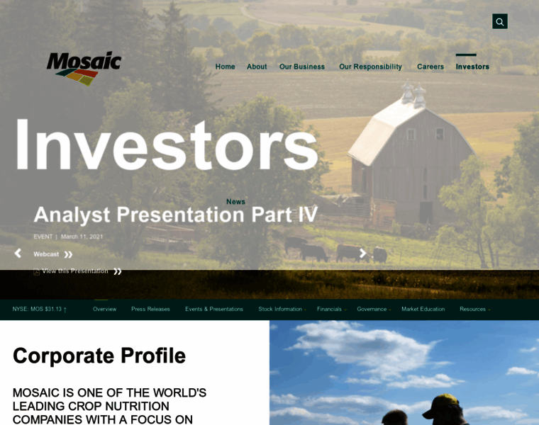 Investors.mosaicco.com thumbnail