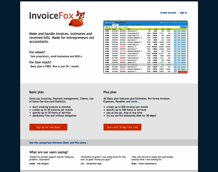 Invoicefox.com thumbnail