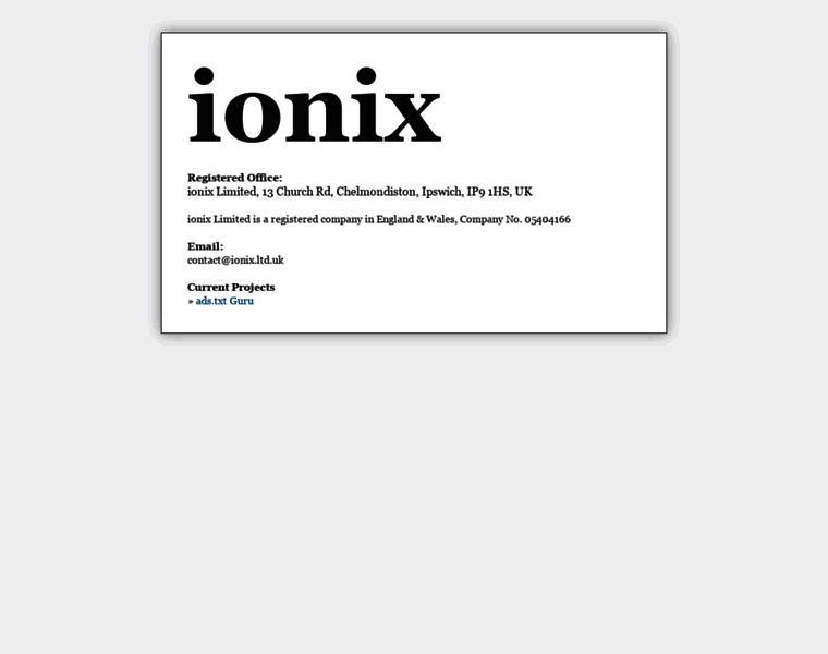 Ionix.ltd.uk thumbnail