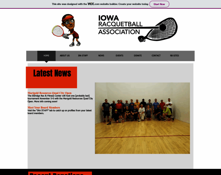 Iowaracquetball.org thumbnail