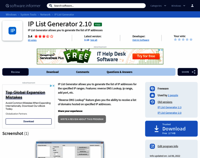 Ip-list-generator.software.informer.com thumbnail