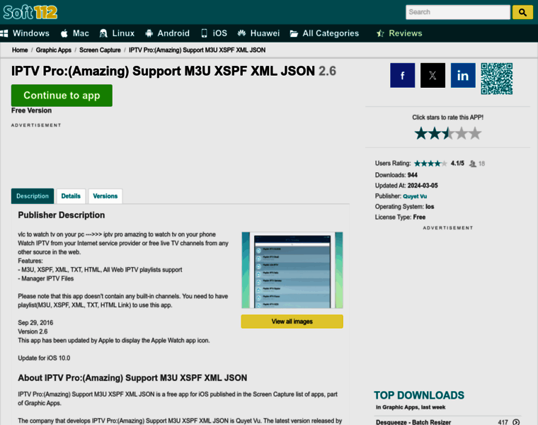 Iptv-pro-amazing-support-m3u-xspf-xml-json-playlist-ios.soft112.com thumbnail
