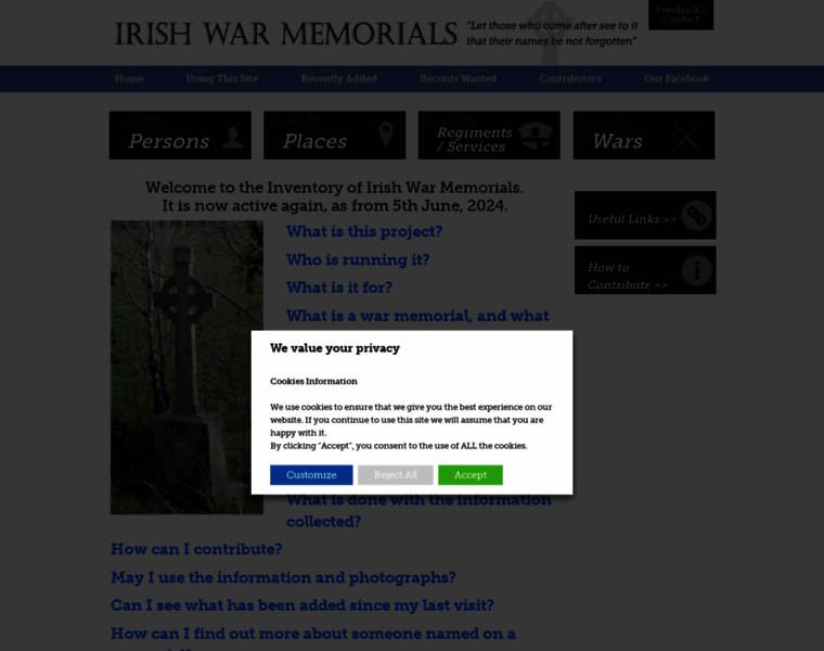 Irishwarmemorials.ie thumbnail