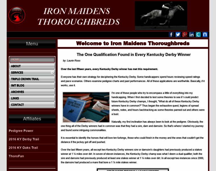 Ironmaidensthoroughbreds.com thumbnail