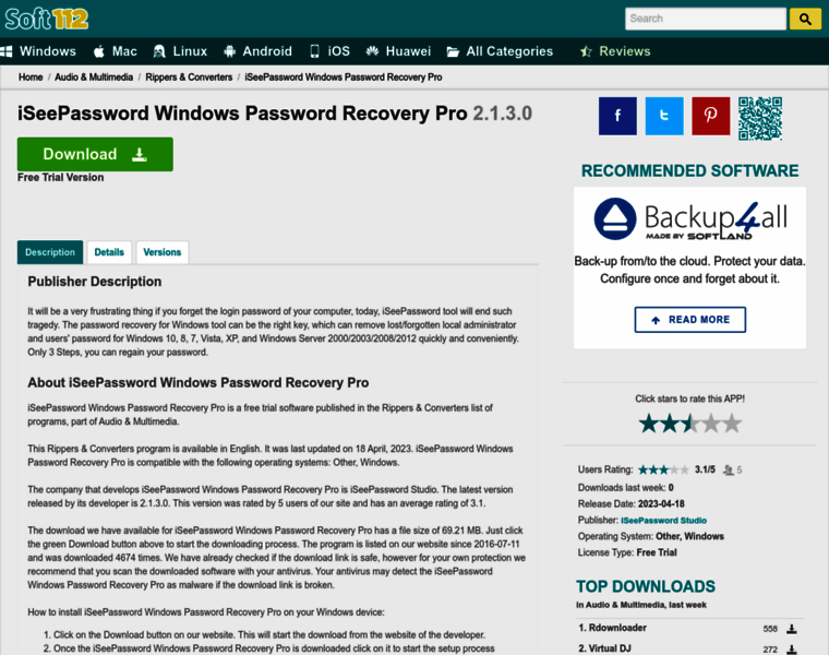 Iseepassword-windows-password-recovery-pro.soft112.com thumbnail