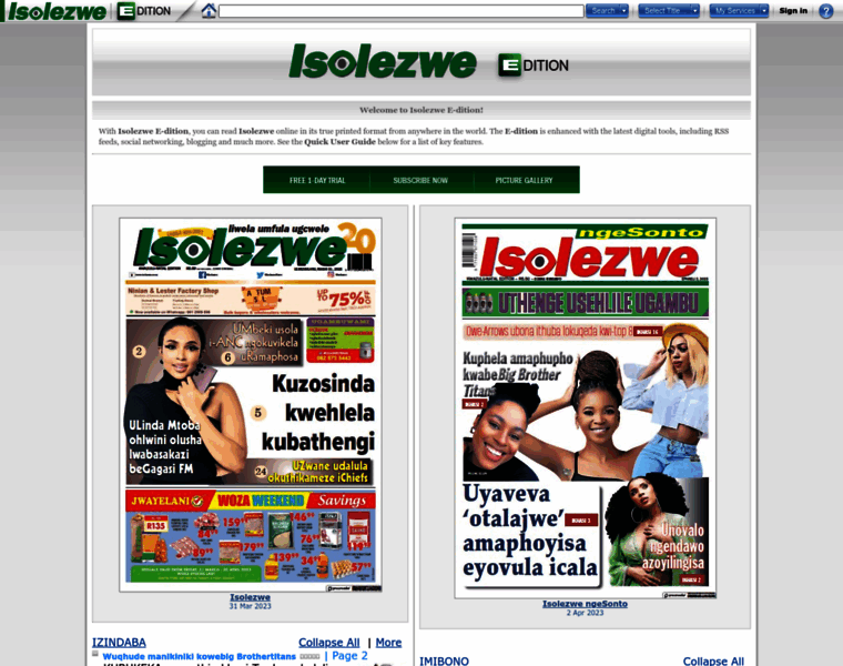 Isolezwe.newspaperdirect.com thumbnail