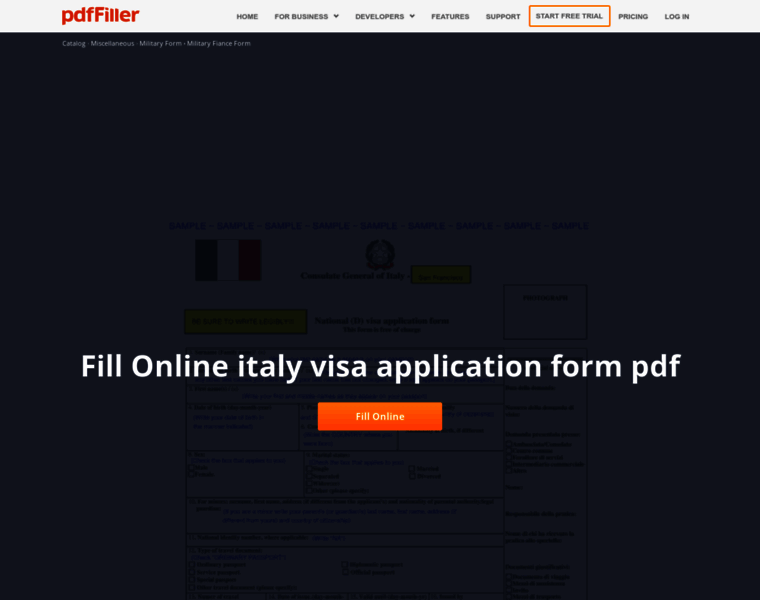 Italy-visa-application-form.pdffiller.com thumbnail
