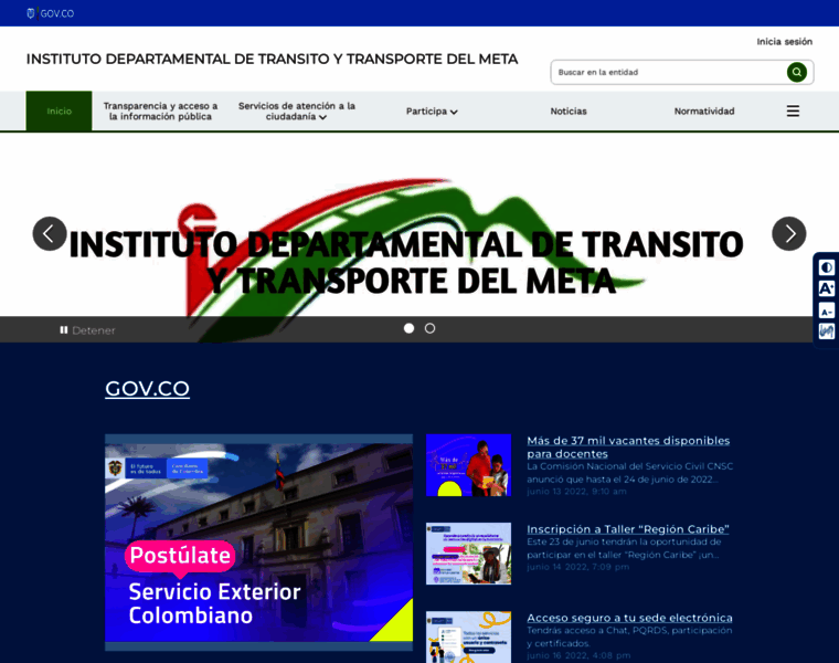 Itransitometa.gov.co thumbnail