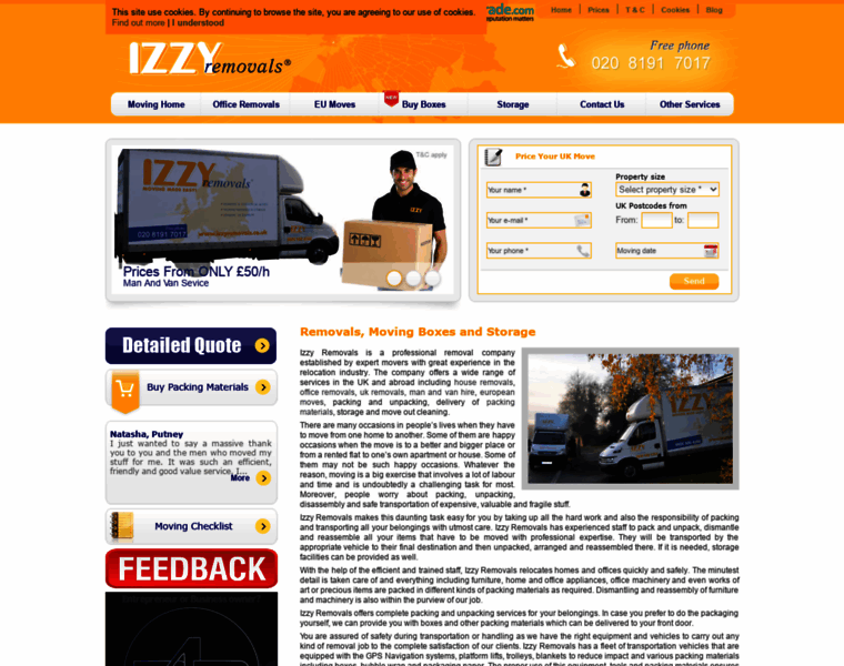 Izzyremovals.co.uk thumbnail