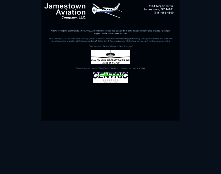 Jamestownaviation.com thumbnail