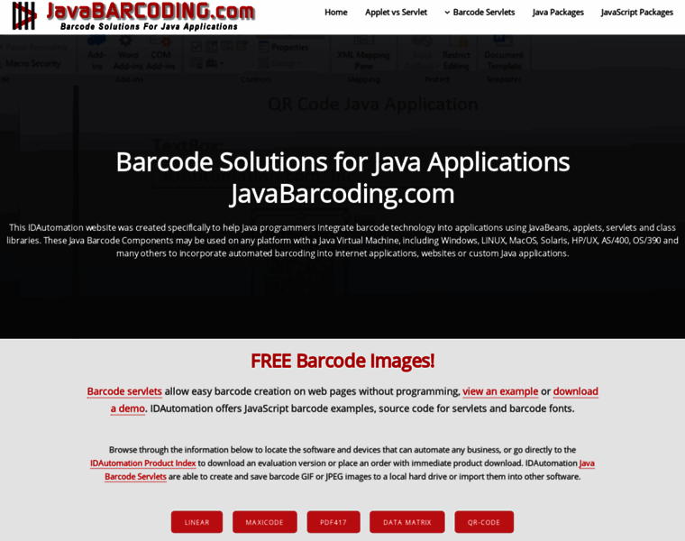 Javabarcoding.com thumbnail