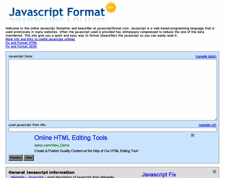 Javascriptformat.com thumbnail