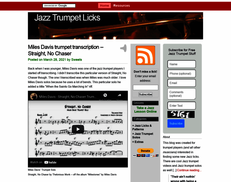 Jazztrumpetlicks.com thumbnail