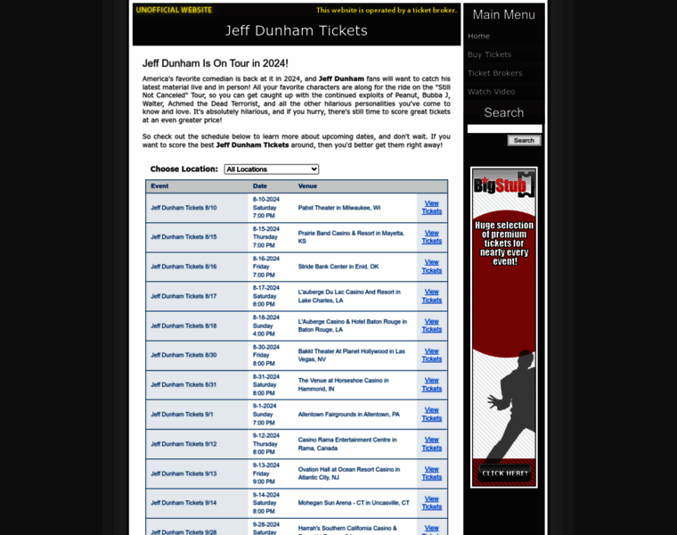 Jeffdunhamtickets.com thumbnail