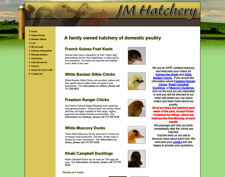 Jmhatchery.com thumbnail