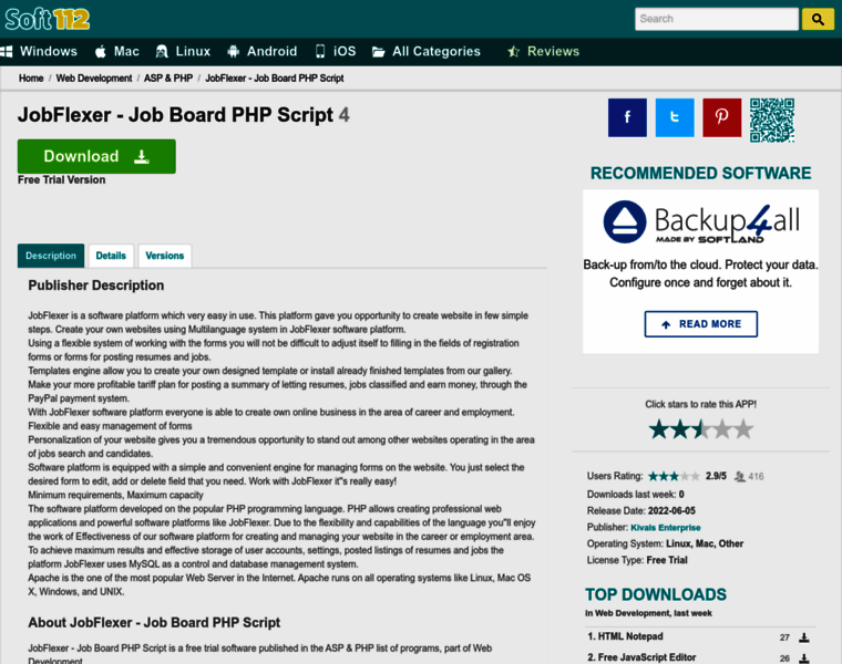 Jobflexer-job-board-php-script.soft112.com thumbnail