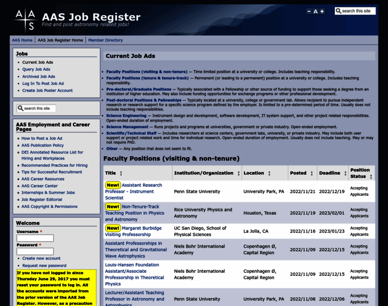 Jobregister.aas.org thumbnail