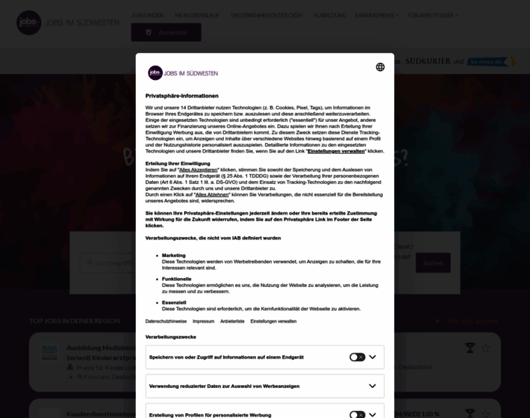 Jobs-im-suedwesten.de thumbnail Jobs-im-suedwesten.de thumbnail