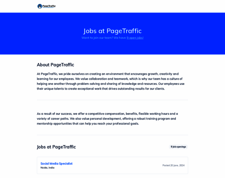 Jobs.pagetraffic.in thumbnail