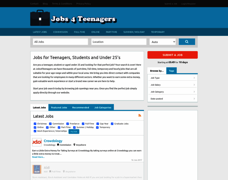 Jobs4teenagers.co.uk thumbnail