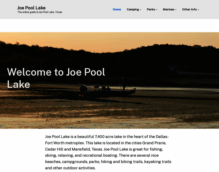 Joe-pool-lake.com thumbnail