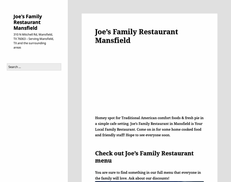 Joesfamilyrestaurant.com thumbnail