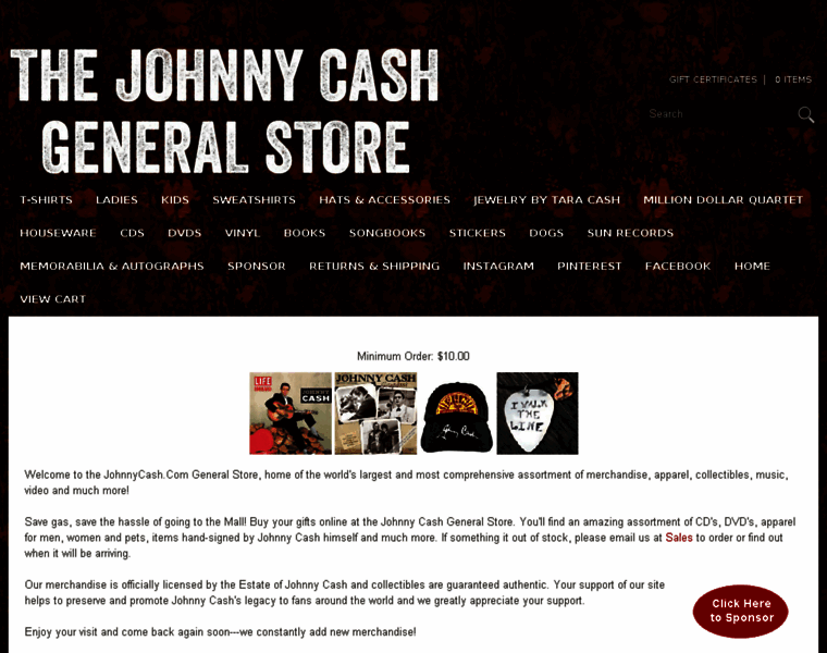 Johnnycashstore.com thumbnail