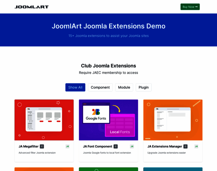 Joomla-extensions.demo.joomlart.com thumbnail