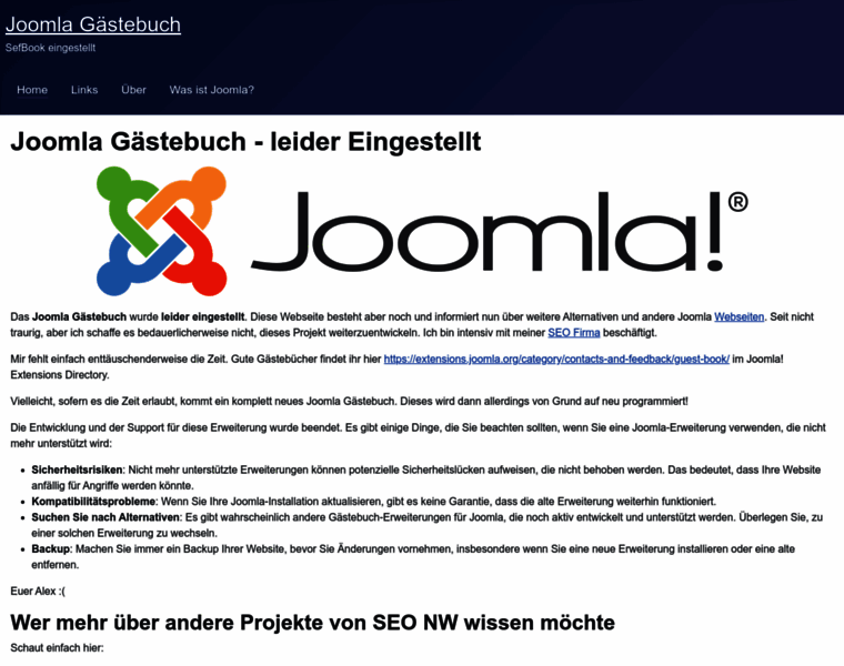Joomla-gaestebuch.de thumbnail
