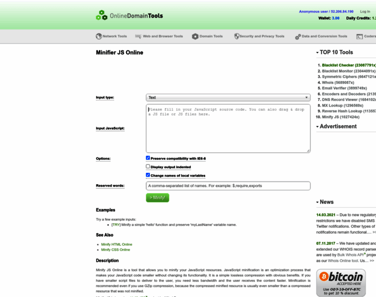 Js-minify.online-domain-tools.com thumbnail